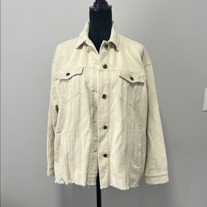 GeeGee Women’s Cream Corduroy Jacket With Pockets size Medium